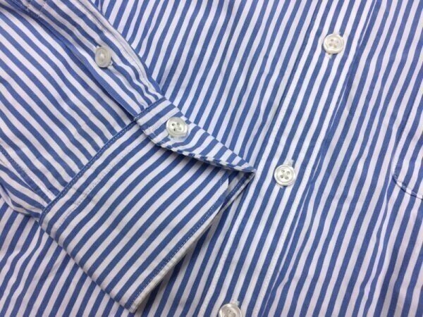 無印良品 良品計画 MUJI トラッド ベーシック ロンドンストライプ 長袖シャツ ブラウス レディース コットン100% M 青白_画像3