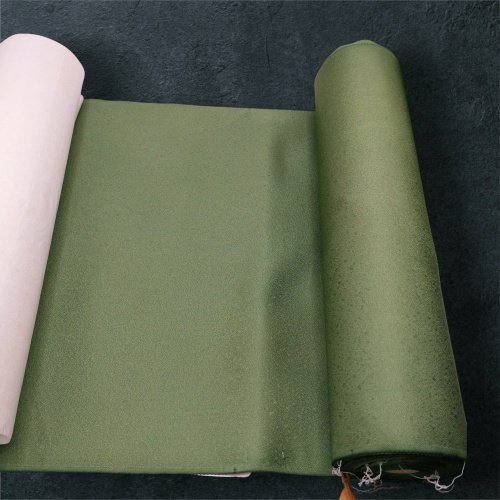 着物 反物 織物 生地 絹100% 三越 和装 和柄 緑 抹茶 モスグリーン YI ABF_画像1