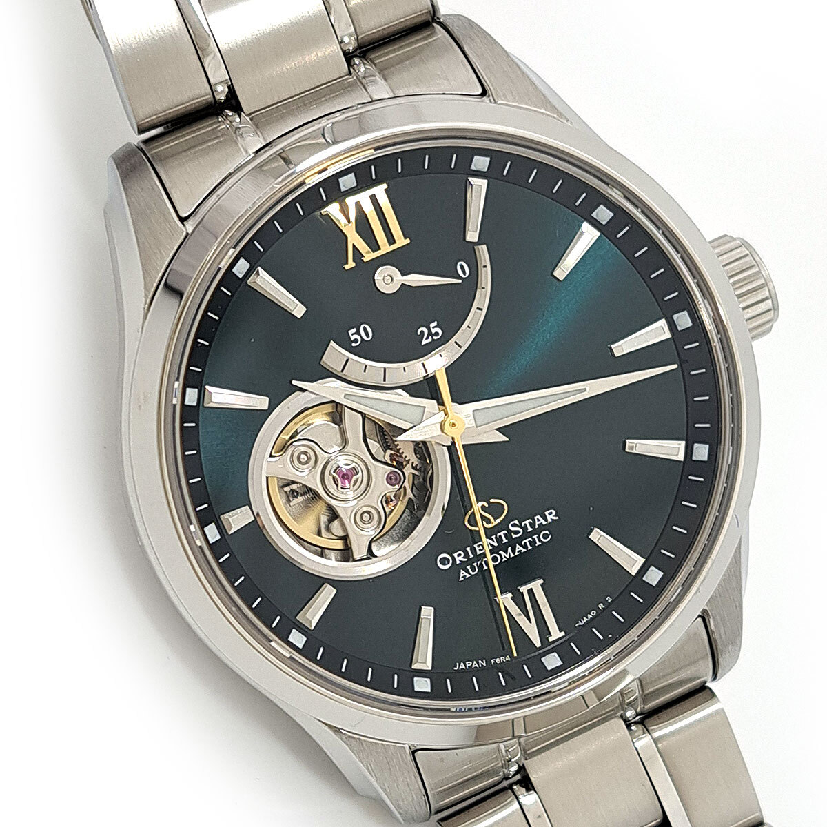 オリエント オリエントスター コンテンポラリー セミスケルトン パワーリザーブ RK-AT0003E 自動巻き ステンレススティール 中古 【時計】_画像7