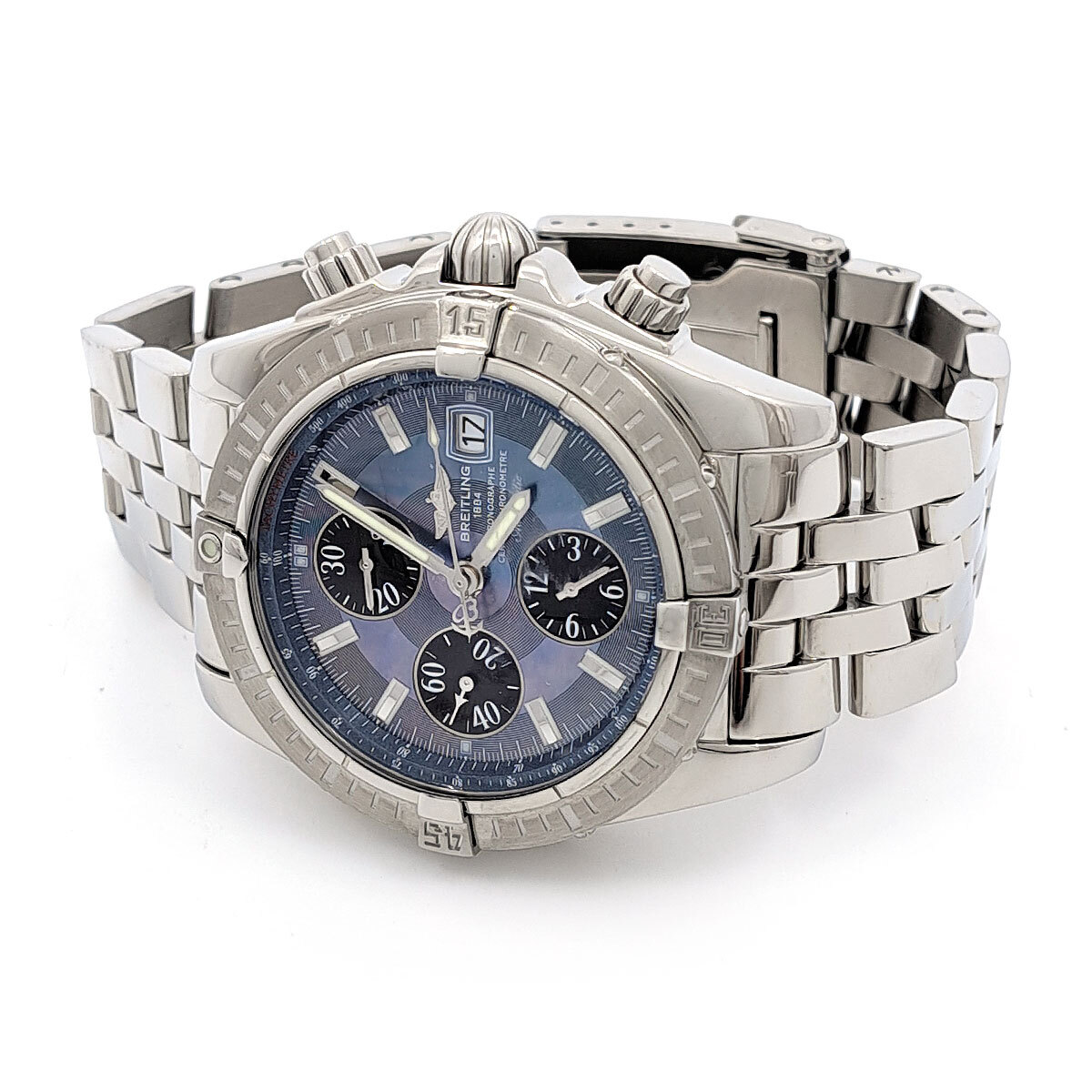 ブライトリング クロノマット ブルーシェル文字盤 A13356 自動巻き ステンレススティール メンズ BREITLING 中古 【時計】_画像2