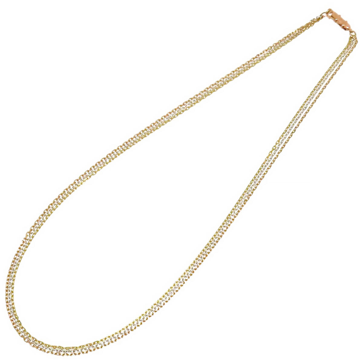 カルティエ トリニティ チェーン ネックレス B7058800 750 (K18YG K18WG K18PG) レディース CARTIER [美品] 中古 【ジュエリー】_画像3