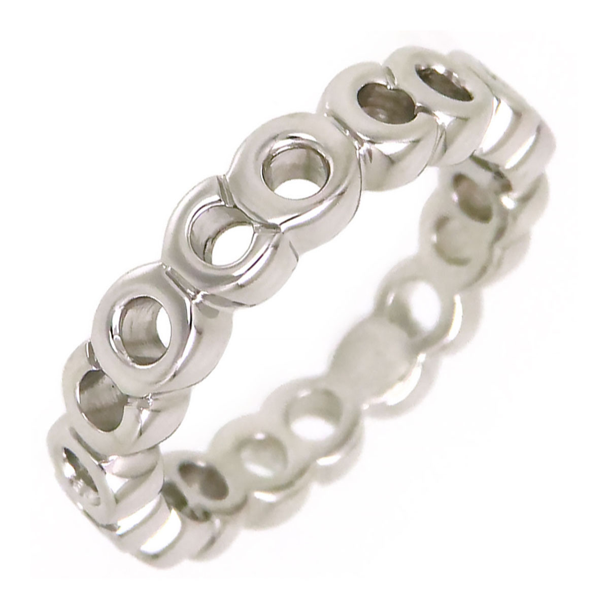 シャネル COCO ロゴ リング #12.5 750 (K18WG) レディース CHANEL [美品] 中古 【ジュエリー】_画像1