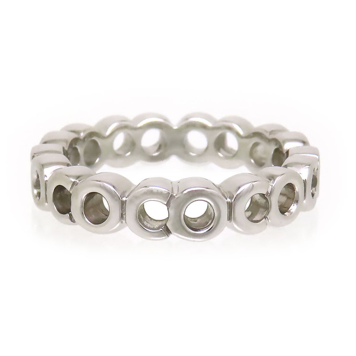 シャネル COCO ロゴ リング #12.5 750 (K18WG) レディース CHANEL [美品] 中古 【ジュエリー】_画像2