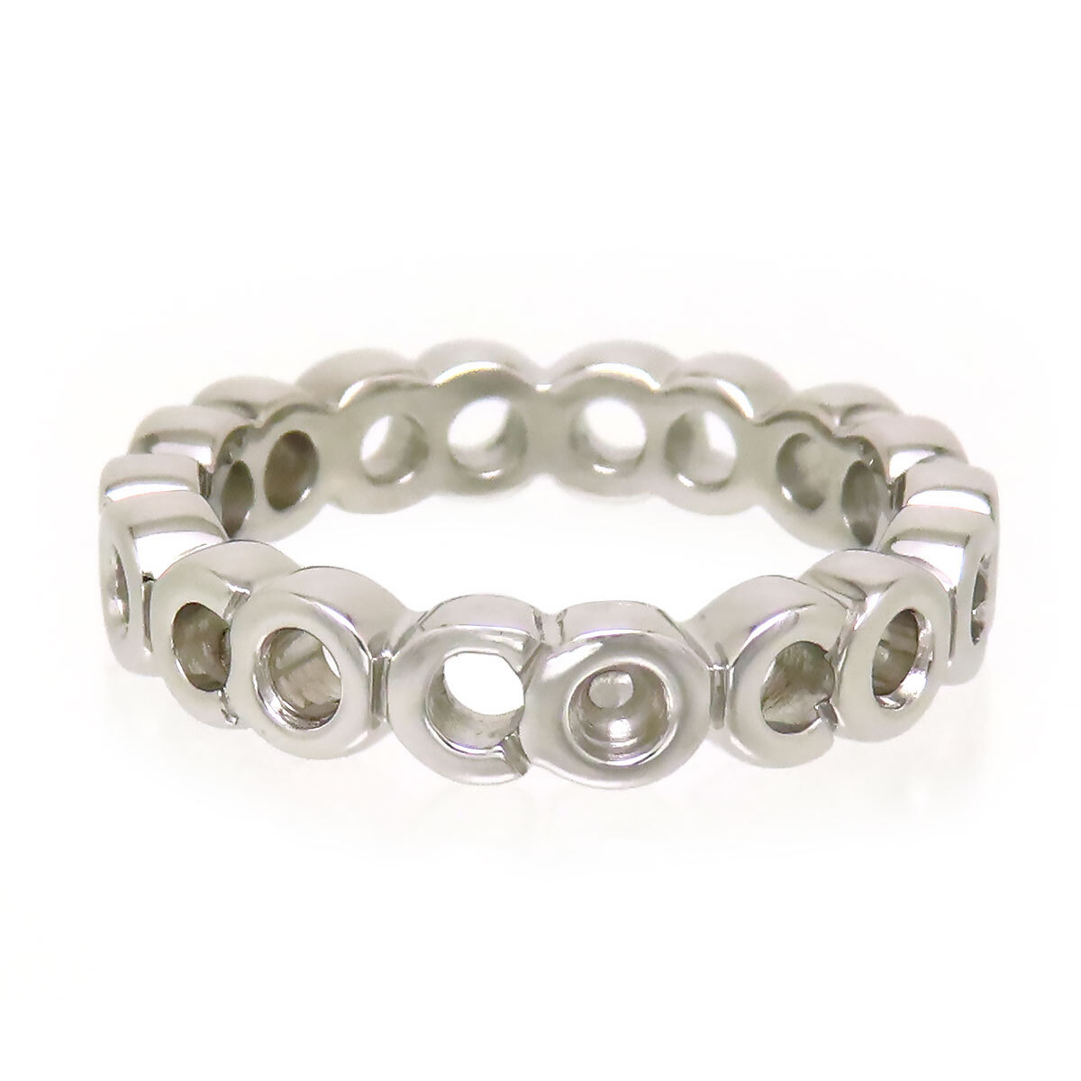 シャネル COCO ロゴ リング #12.5 750 (K18WG) レディース CHANEL [美品] 中古 【ジュエリー】_画像3