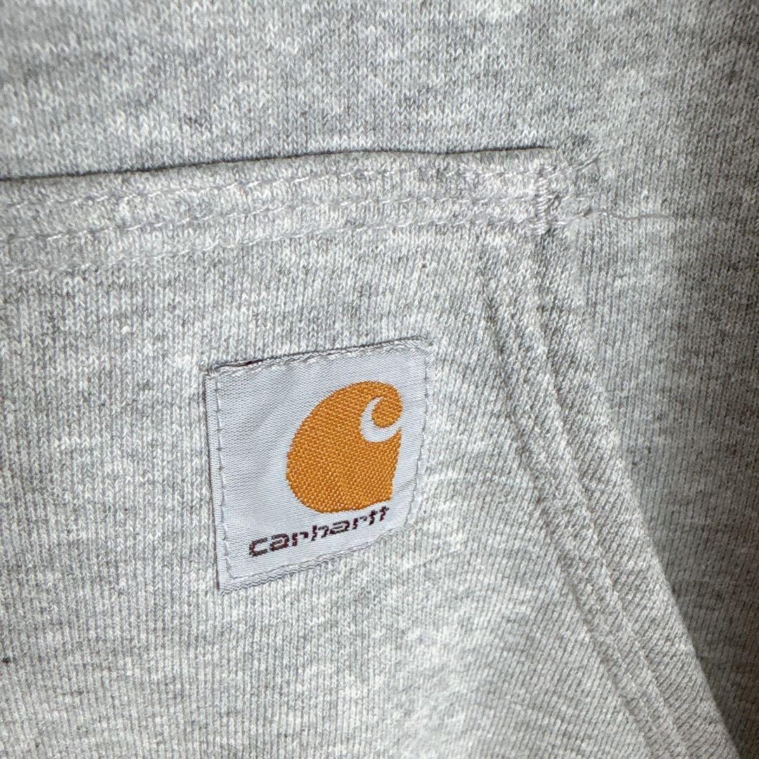 carhartt カーハート スウェット プルオーバーパーカー XL 古着 グレー ロゴ_画像6