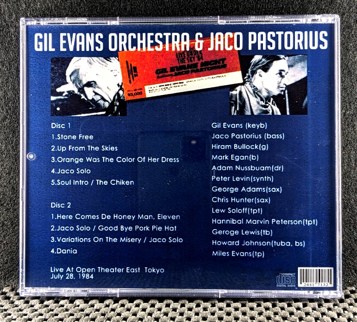 ギル・エヴァンス / ジャコ・パストリアス - Live Under The Sky 1984 in Japan - Gil Evans Orchestra & Jaco Pastorius_画像2