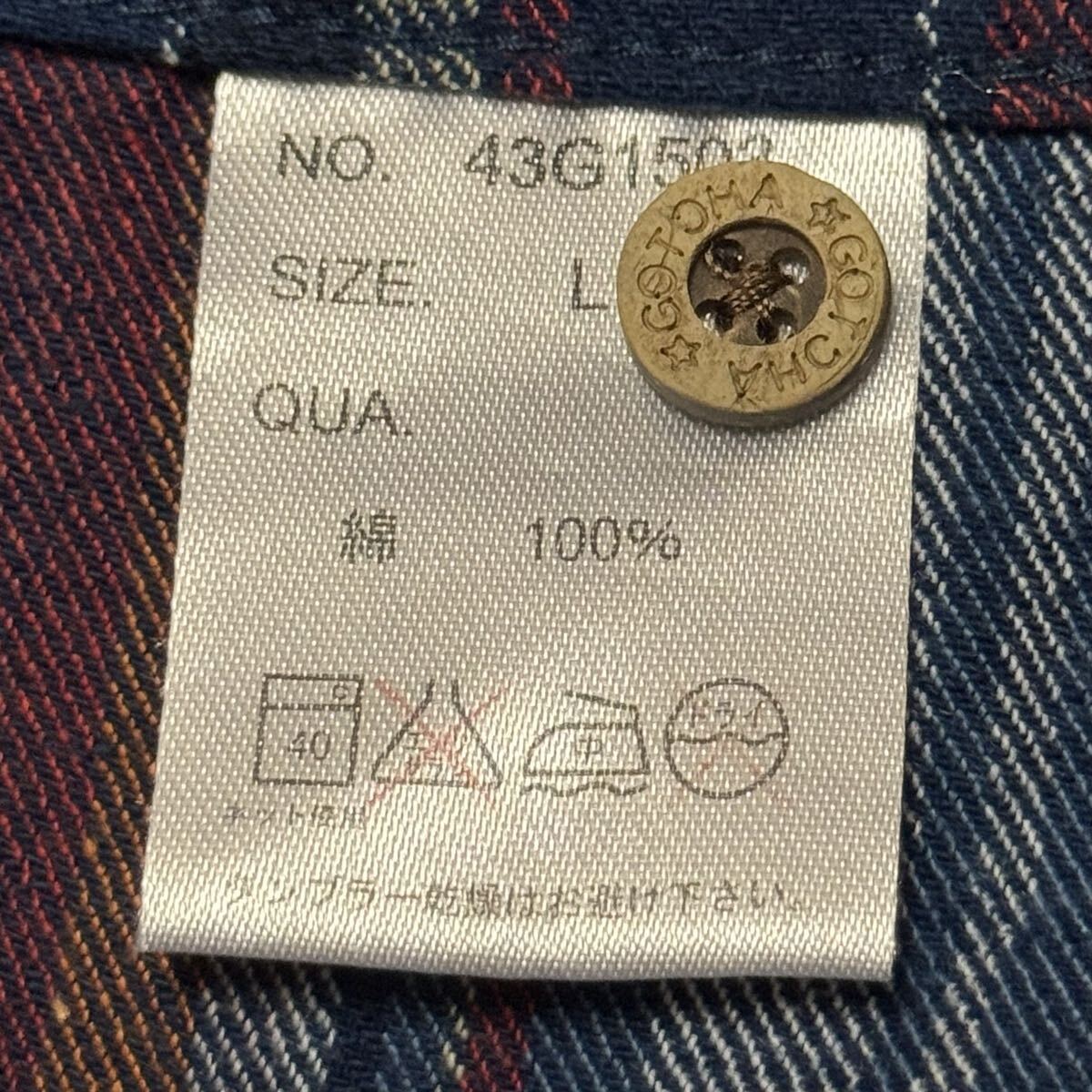 GOTCHA ガッチャ 長袖シャツ ネルシャツ ボーダー 刺繍 L_画像6