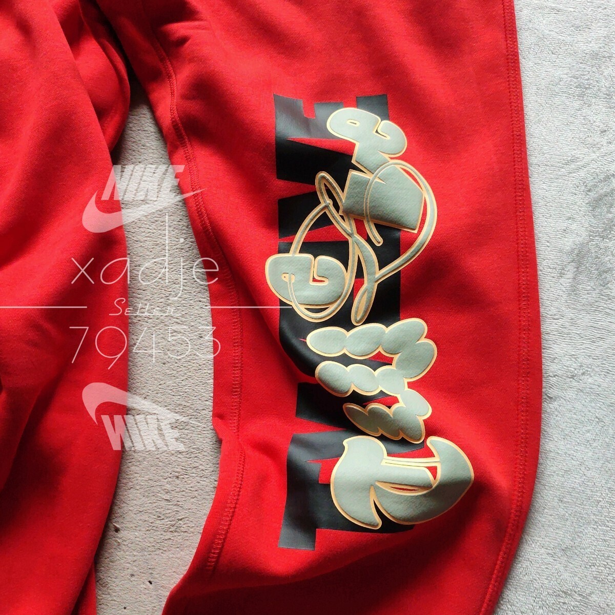 新品 正規品 NIKE ナイキ 上下セット グラフィック プリント スウェット パーカー パンツ セットアップ 定価20020円 赤 レッド 裏起毛 L_画像7