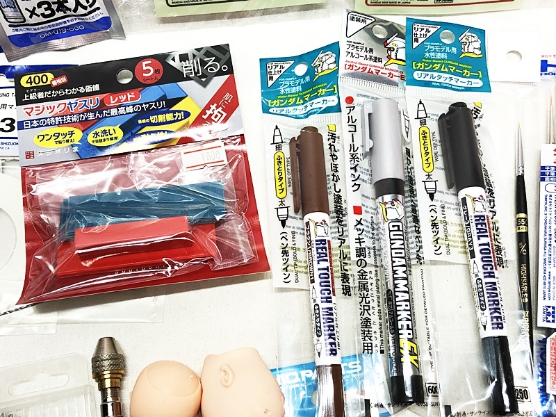 模型製作用品　色々セット　ガンダムマーカー・タミヤ 他 エポキシ接着剤・筆・ヤスリ・デカール 等多数　補足参照　1円スタート★S_画像5