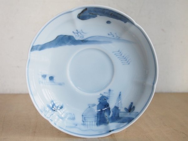 弥左衛門窯 カップ&ソーサー 有田焼 古伊万里 染付 山水文 陶磁器 茶器 X28_画像6