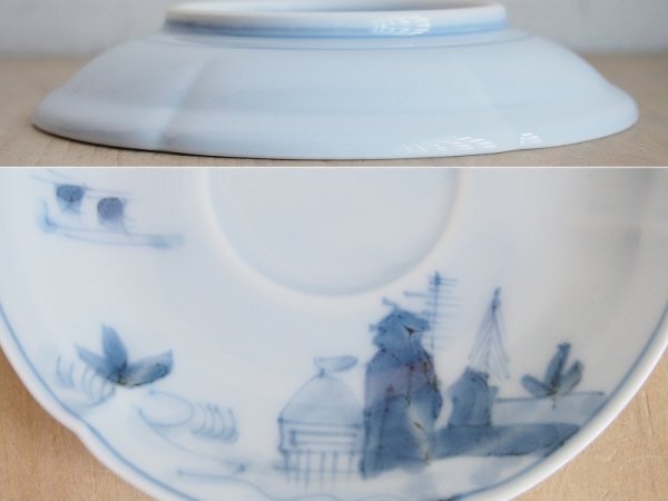 弥左衛門窯 カップ&ソーサー 有田焼 古伊万里 染付 山水文 陶磁器 茶器 X28_画像9