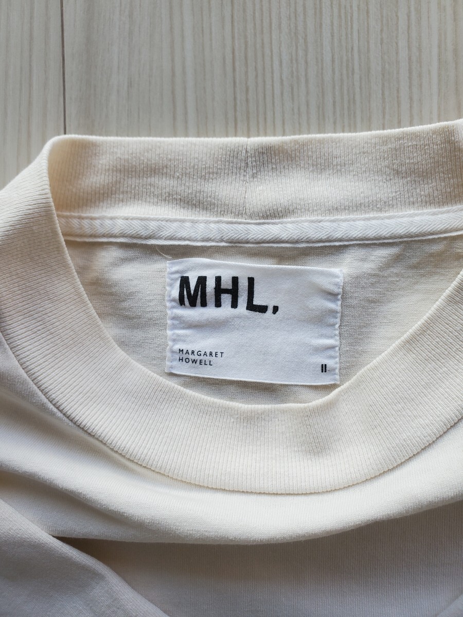 MHL マーガレット・ハウエル カットソー Tシャツ 長袖 白 ホワイト サイズⅡ_画像4