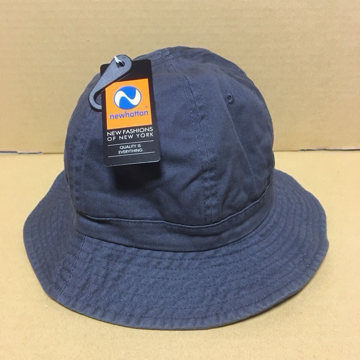 NEWHATTAN ツイルコットン チャコール L/XLサイズ メトロハット ニューハッタン 帽子 木炭色 ダークグレー チャコールグレー グレー 無地★_画像1