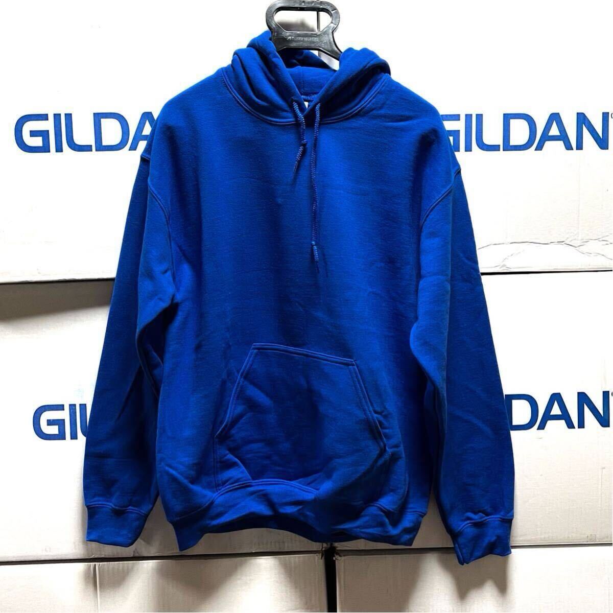 GILDAN ロイヤルブルー XL 青色 プルオーバー 8.0oz スウェット パーカー カブリパーカー フーディー ギルダン 無地 長袖 里起毛 フード★