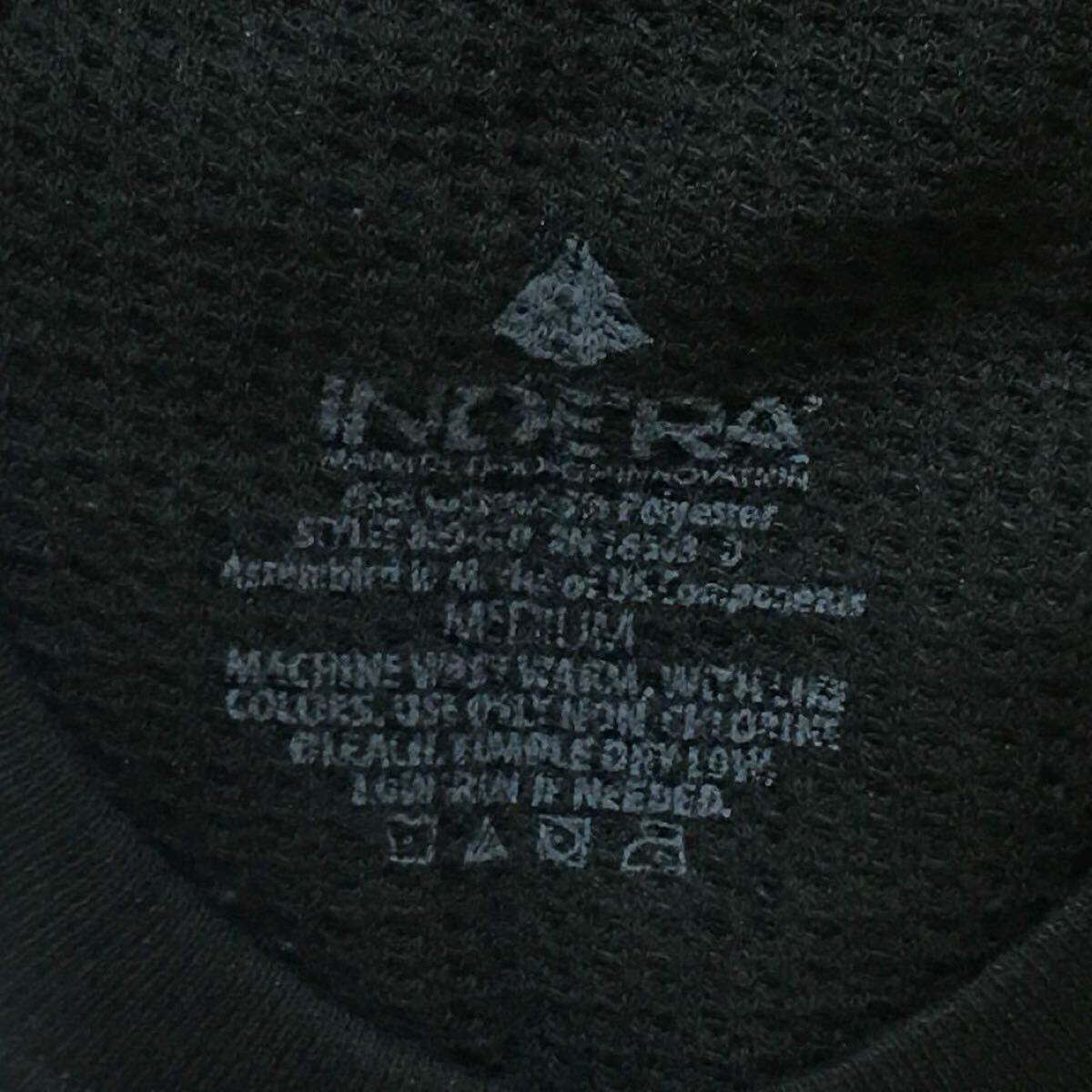 INDERA MILLS ブラック M 黒 BLACK サーマル 長袖Tシャツ インデラミルズ LONG JOHNS カットソー ロンT 防寒 肌着 インナー ヒート 無地★_画像3