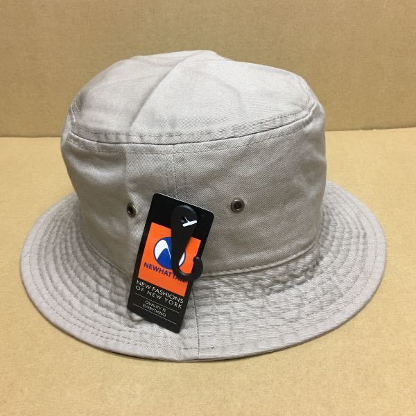 NEWHATTAN ツイルコットン カーキ S/Mサイズ バケットハット バケハ ニューハッタン 帽子 KHAKI ベージュに近い色_画像1