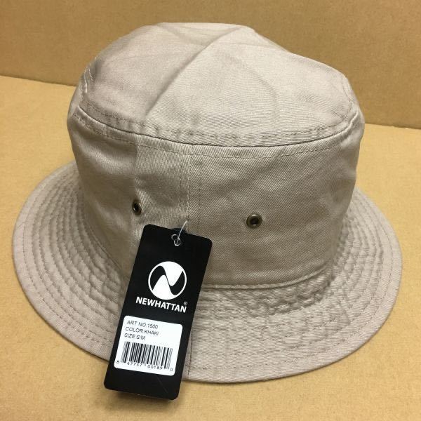 NEWHATTAN ツイルコットン カーキ S/Mサイズ バケットハット バケハ ニューハッタン 帽子 KHAKI ベージュに近い色_画像2