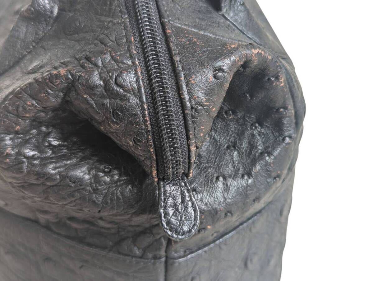 BALLY バリー ハンドバッグ オーストリッチ ブラック 黒 レディース_画像3