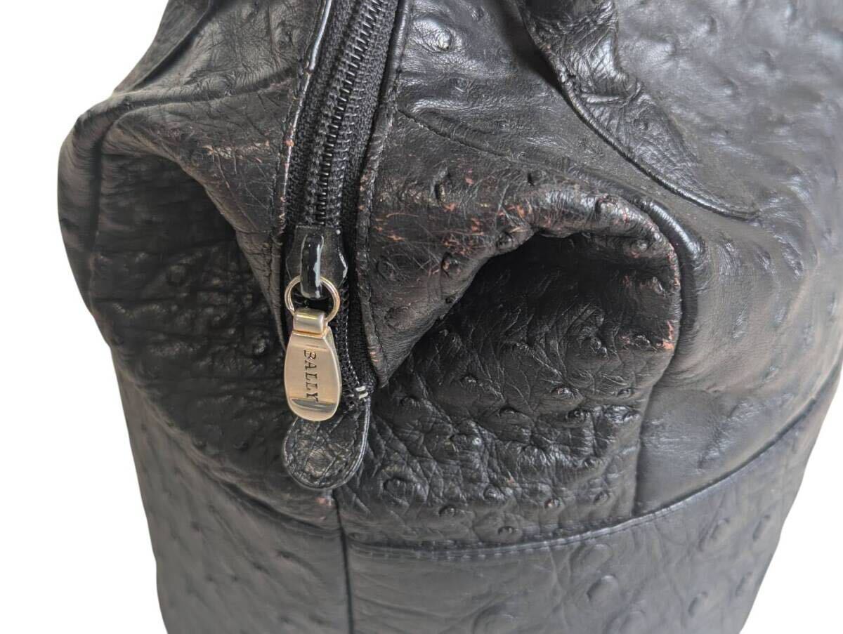 BALLY バリー ハンドバッグ オーストリッチ ブラック 黒 レディース_画像4