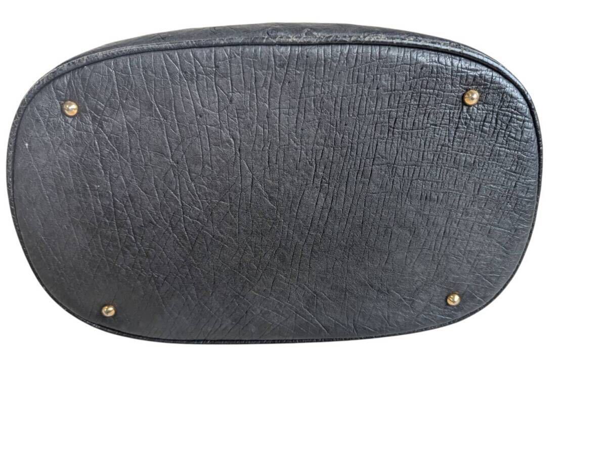 BALLY バリー ハンドバッグ オーストリッチ ブラック 黒 レディース_画像5