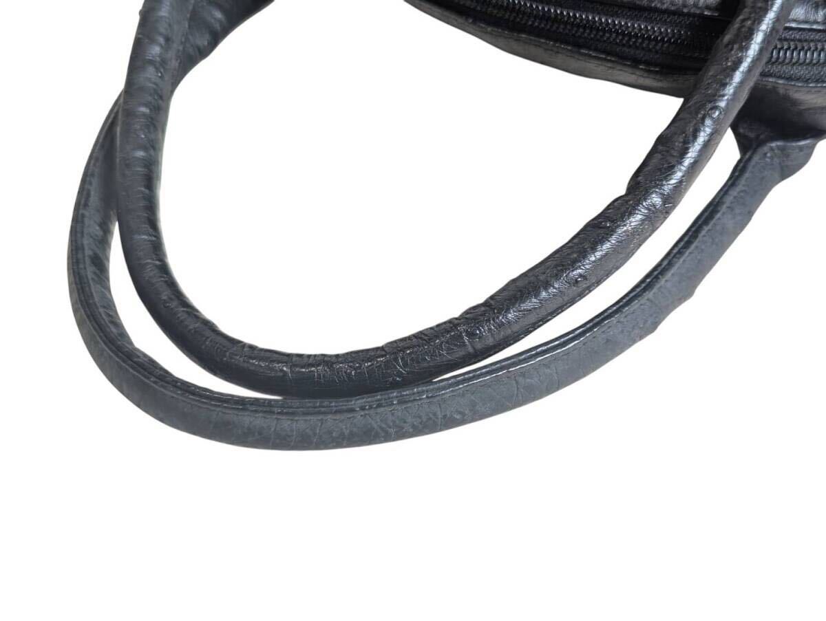 BALLY バリー ハンドバッグ オーストリッチ ブラック 黒 レディース_画像7