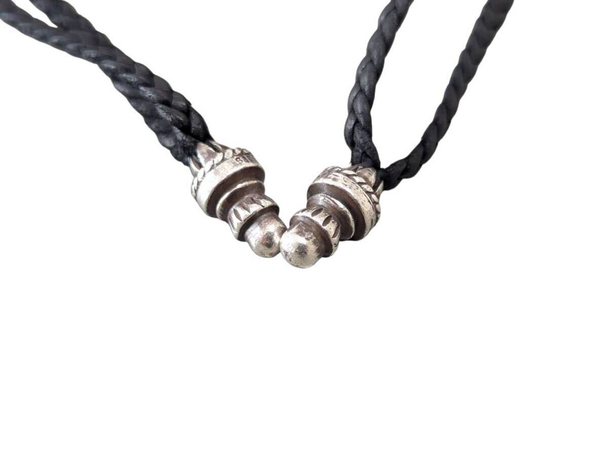 CHROME HEARTS クロムハーツ DRW STRNG SACK CRS PATCH ドローストリング サックレザー 巾着ハンドバッグ ブラック_画像9