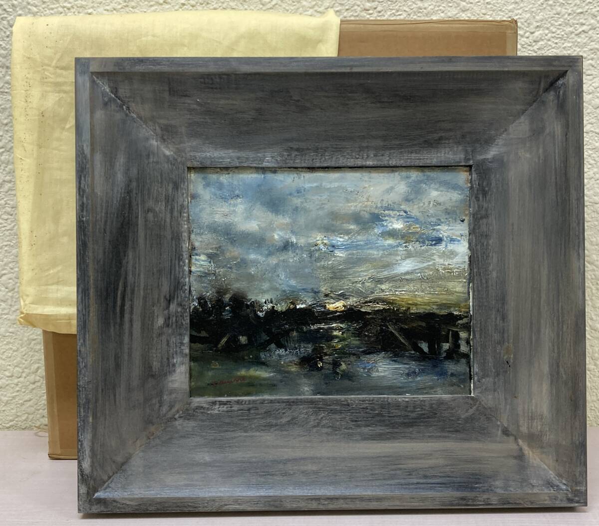 藤崎孝敏「鳥」キャンバスに油彩　F3号　孤高の油彩画家　ガラス・アクリル板無し　　額装　真作保証_画像7