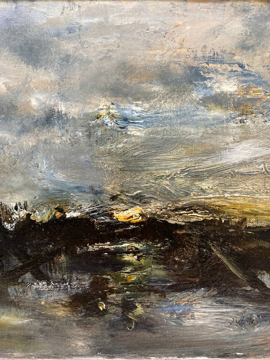 藤崎孝敏「鳥」キャンバスに油彩　F3号　孤高の油彩画家　ガラス・アクリル板無し　　額装　真作保証_画像10