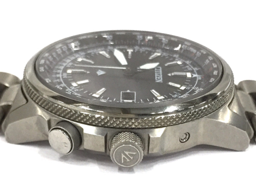 シチズン プロマスター エコドライブ デイト 腕時計 メンズ H145-T019391 チタン ブラック文字盤 稼働品 QH112-38_画像3