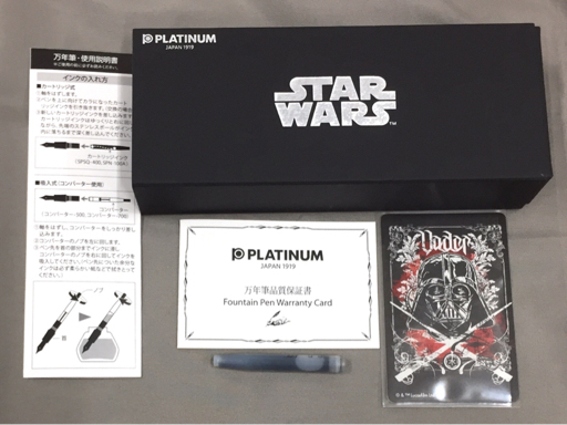 プラチナ 万年筆 スターウォーズ ダースベイダー ペン先14K 細字F カートリッジ式 付属品あり PLATINUM_画像10