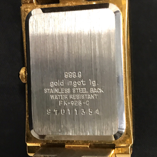 クレディスイス クォーツ 腕時計 ペアウォッチ FK-928-C / FK-929-C 未稼働品 スクエアフェイス 計2点 セット_画像3