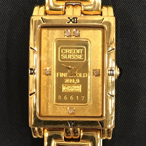 クレディスイス クォーツ 腕時計 ペアウォッチ FK-928-C / FK-929-C 未稼働品 スクエアフェイス 計2点 セット_画像5