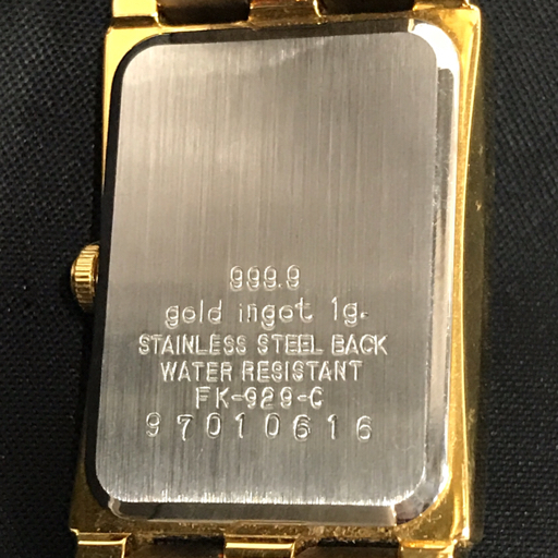 クレディスイス クォーツ 腕時計 ペアウォッチ FK-928-C / FK-929-C 未稼働品 スクエアフェイス 計2点 セット_画像6