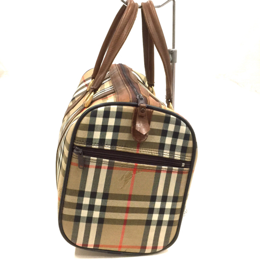 バーバリーズ ノバチェック ミニ ボストンバッグ ハンドバッグ ユニセックス ブラウン系 ブランド小物 BURBERRYS_画像3