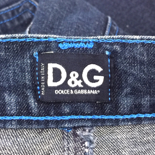 送料360円 D&G ドルチェ&ガッバーナ サイズ 24/38 デニム スカート レディース ブルー ボトムス 同梱NG_画像6