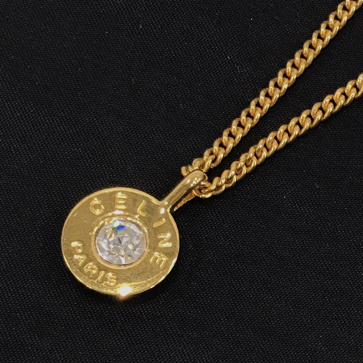 セリーヌ ラインストーン ネックレス ラウンド サークル レディース ゴールドカラー アクセサリー CELINE QH112-106_画像4