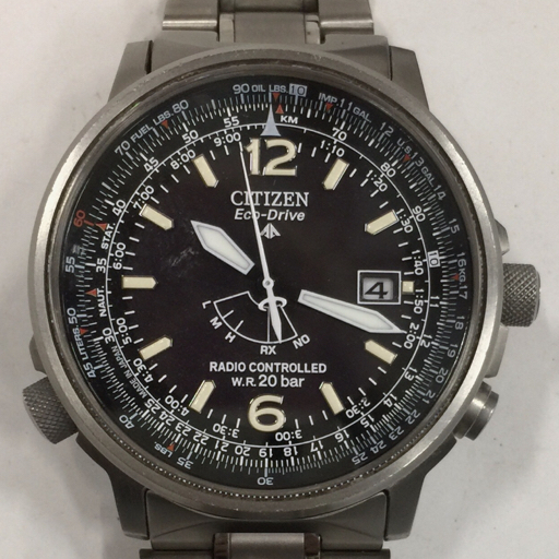 シチズン プロマスター エコドライブ デイト 腕時計 H411-T003745 メンズ ブラック文字盤 純正ブレス CITIZEN_画像1