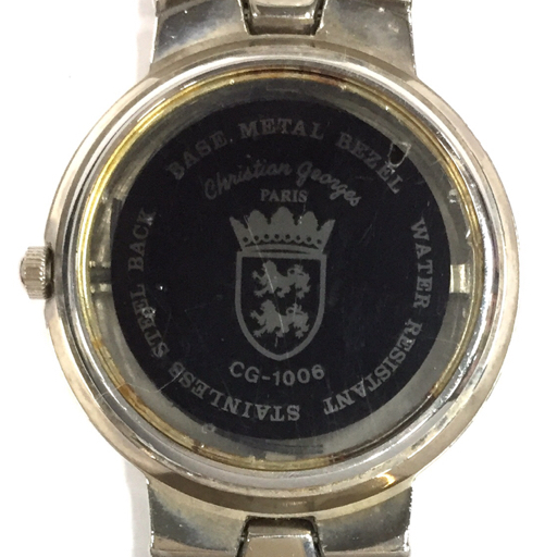 クリスチャンジョルジュ クォーツ 腕時計 CG-1006 レディース 稼働品 ホワイト文字盤 ファッション小物 QH112-58_画像2