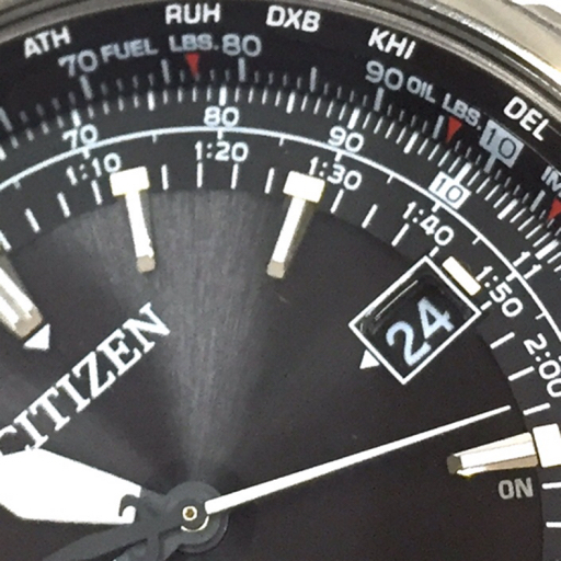 シチズン プロマスター エコドライブ デイト 腕時計 メンズ H145-T019391 チタン ブラック文字盤 稼働品 QH112-38_画像8