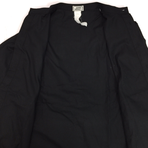  Gianni * Versace . размер 46 частота цвет хлопок рубашка хлопок 100% мужской черный tops Италия производства 