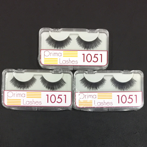 送料360円 新品同様 プリマ・ラッシュ Prima Lashes No.1051 つけま つけまつげ 黒 未開封品 計3点 セット 同梱NG_画像1