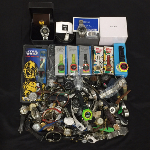 1円 ブローバ クォーツ 腕時計 他 セイコー 7B22-0AA0 電波ソーラー 等 懐中時計 含 まとめ 総重量約5.3kg A21586_画像1