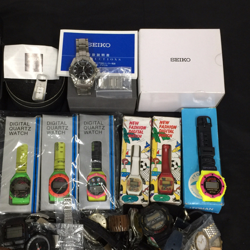 1円 ブローバ クォーツ 腕時計 他 セイコー 7B22-0AA0 電波ソーラー 等 懐中時計 含 まとめ 総重量約5.3kg A21586_画像3