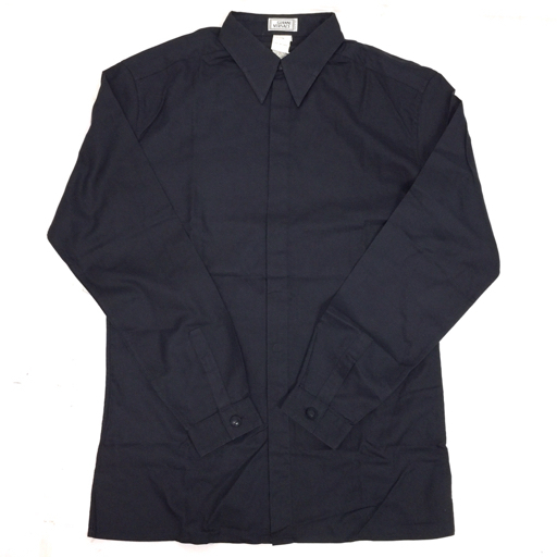 ジャンニヴェルサーチ サイズ 46 長袖 ロングスリーブ シャツ メンズ 紺系 ネイビー系 コットン GIANNI VERSACE_画像1