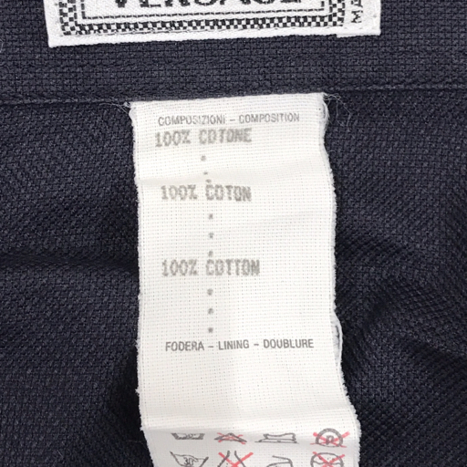 ジャンニヴェルサーチ サイズ 46 長袖 ロングスリーブ シャツ メンズ 紺系 ネイビー系 コットン GIANNI VERSACE_画像9