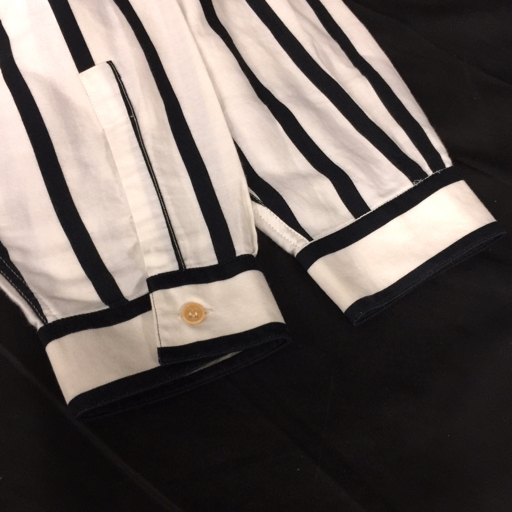  Gianni Versace размер 46 полоса рисунок длинный рукав рубашка с длинным рукавом мужской хлопок tops GIANNI VERSACE