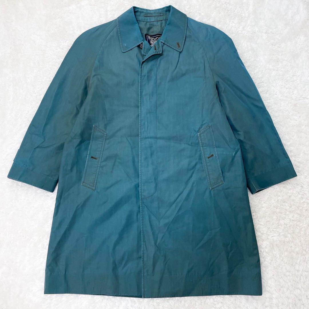 【正規品】Burberrys バーバリーズ ステンカラーコート チェスターコート サイズM〜L メンズ ヴィンテージ ブルーグリーン系_画像2