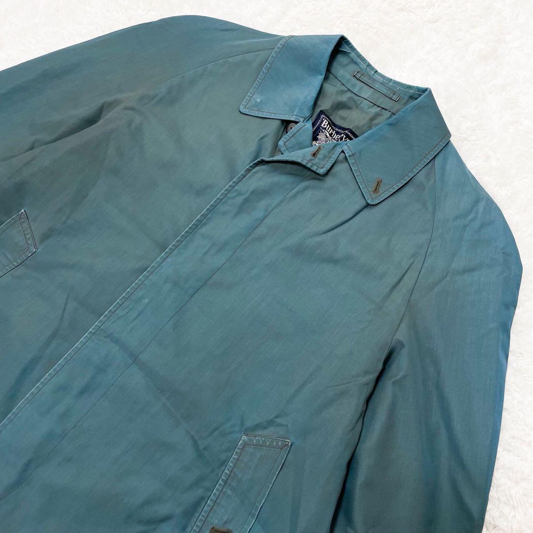 【正規品】Burberrys バーバリーズ ステンカラーコート チェスターコート サイズM〜L メンズ ヴィンテージ ブルーグリーン系_画像3