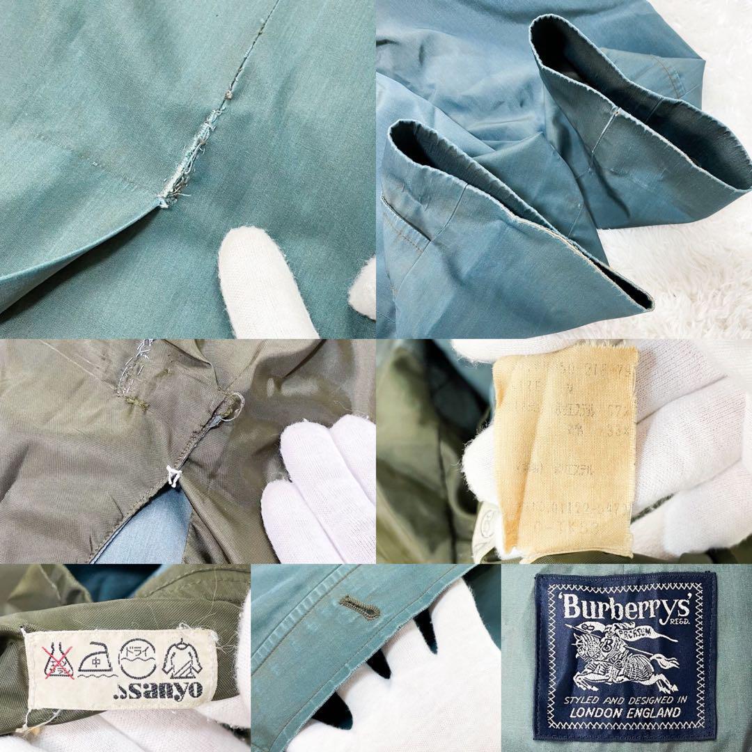 【正規品】Burberrys バーバリーズ ステンカラーコート チェスターコート サイズM〜L メンズ ヴィンテージ ブルーグリーン系_画像10