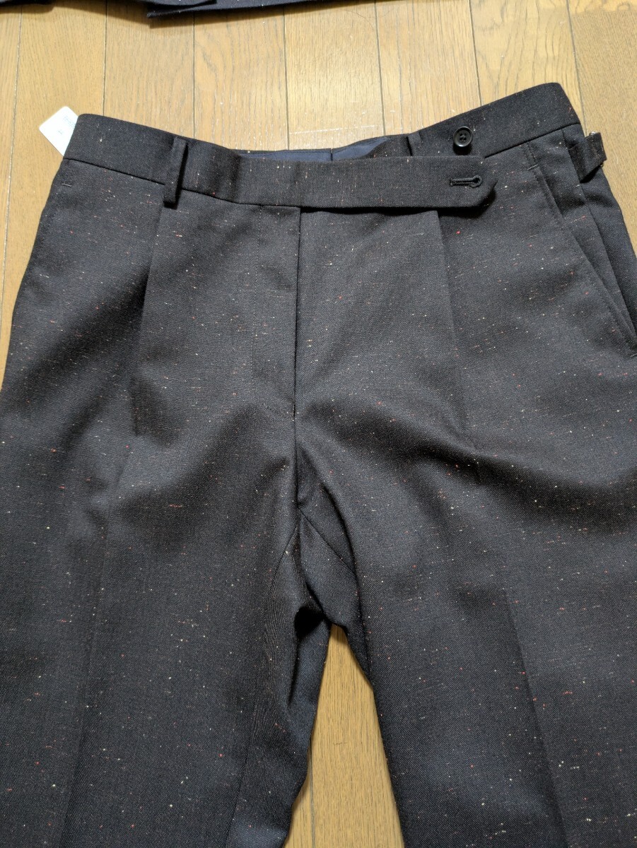 1〜!新品 パーソンズフォーメン ネップ 濃茶  ウール 3ピース スーツ A4 ダークブラウン 激シブ クラシカル  メンズ 秋冬 ベスト _画像3